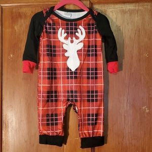 NEW RED AND BLACK PLAID BUCK ONESIE